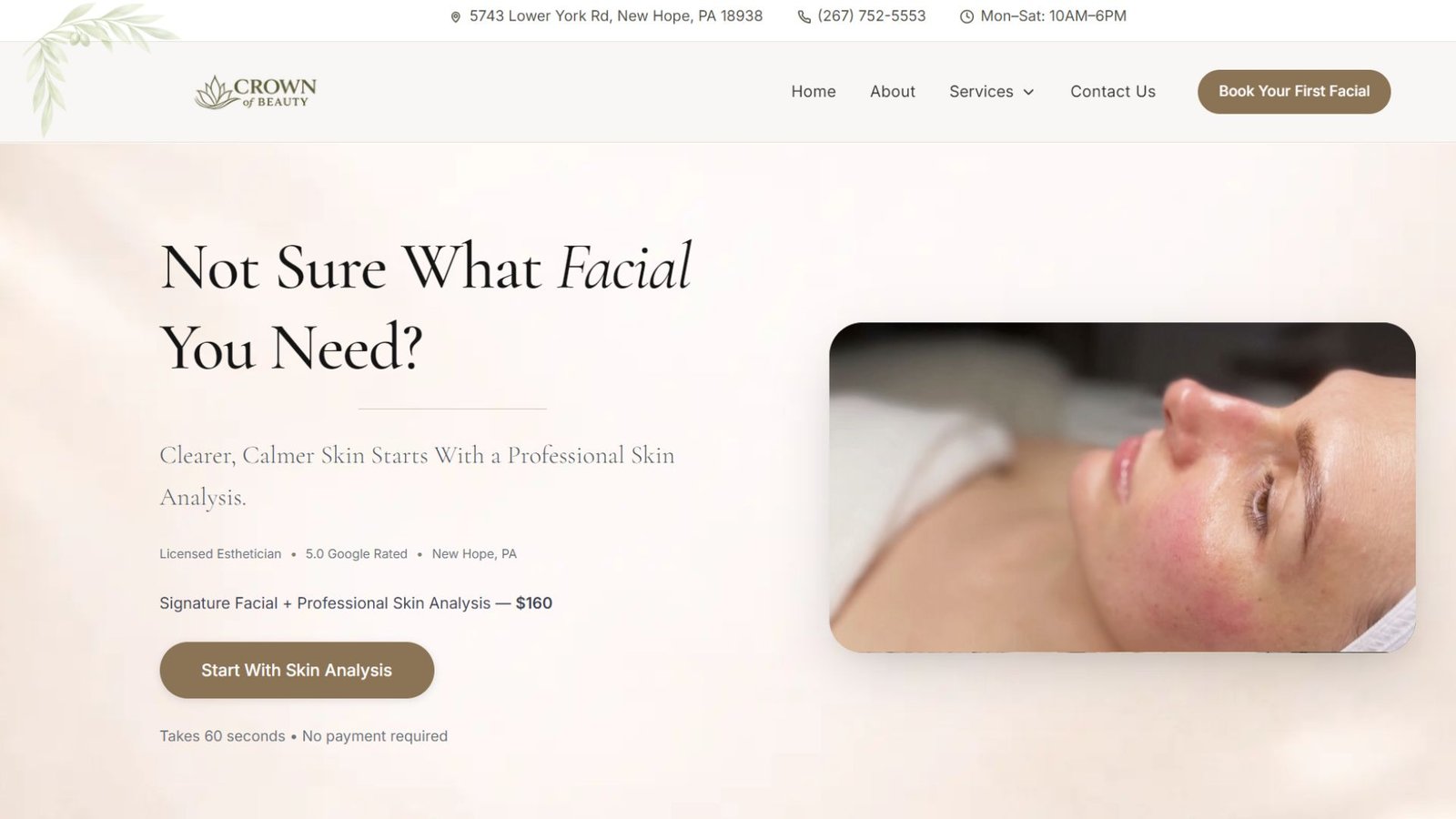 Crown of Beauty website — click to visit crownofbeautyskincare.com